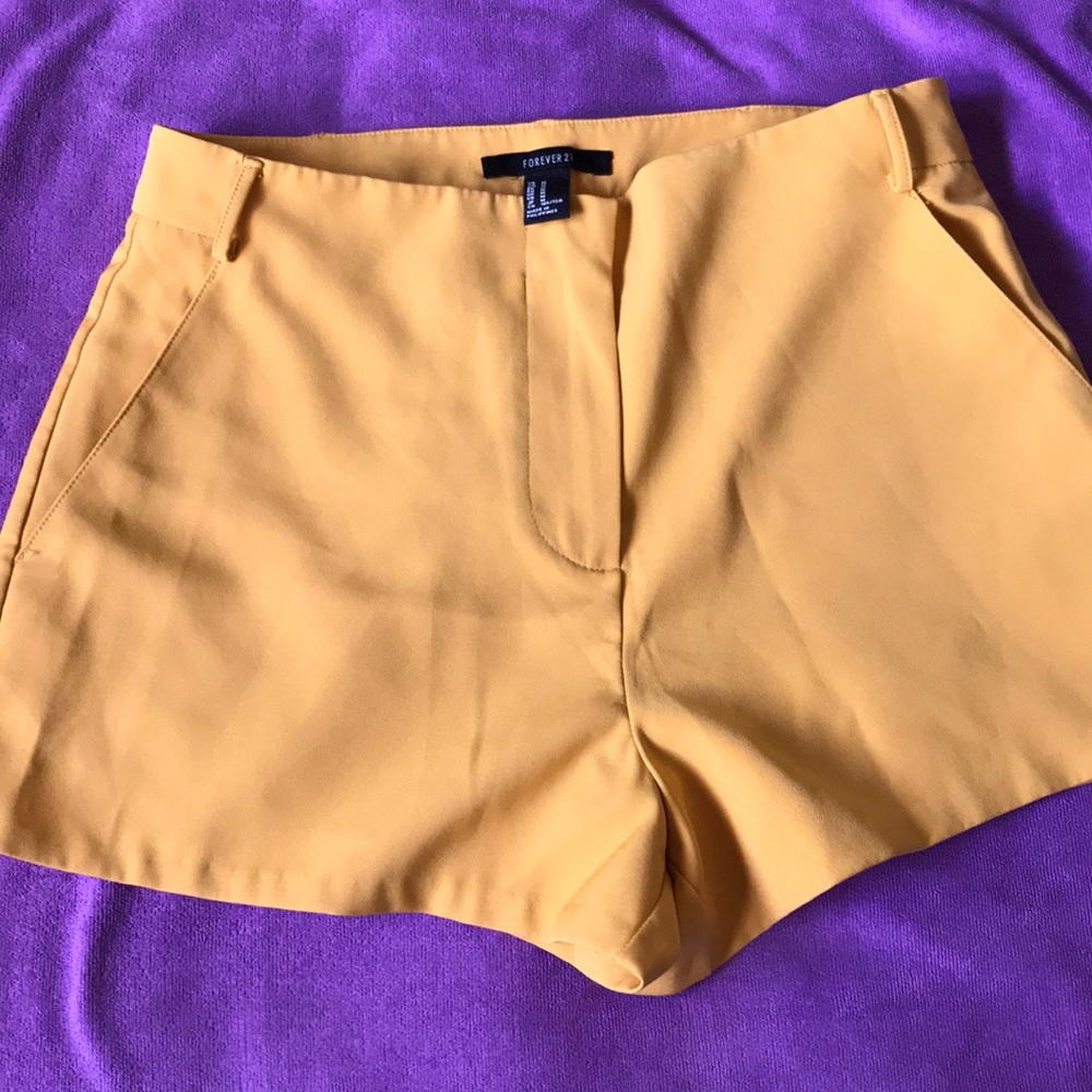 Mustard colored shorts